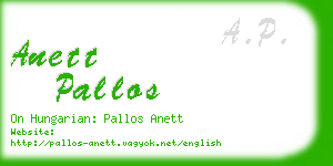 anett pallos business card